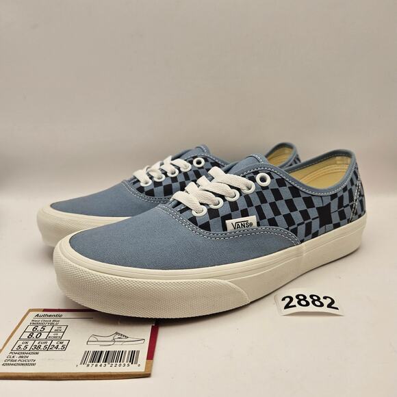 Vans Shoes - VANS WOMEN'S 8 AUTHENTIC WARPED CHECKERED BLUE NWOB